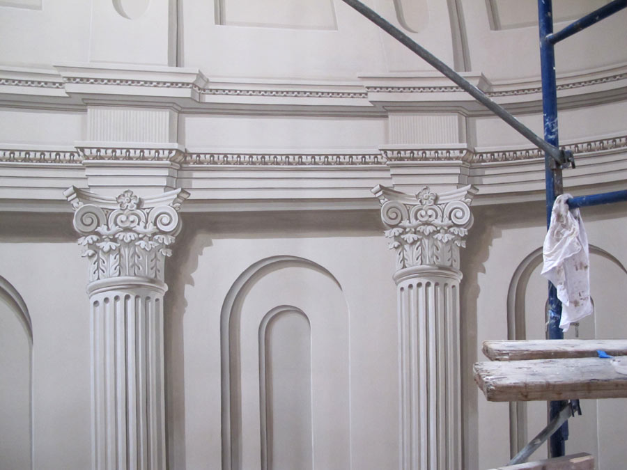 Detail of the Trompe L'oiel Painting in the Altar Area