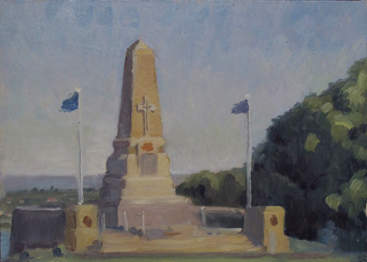 Over Perth, 7 x 10 in., Oil on Museum Board