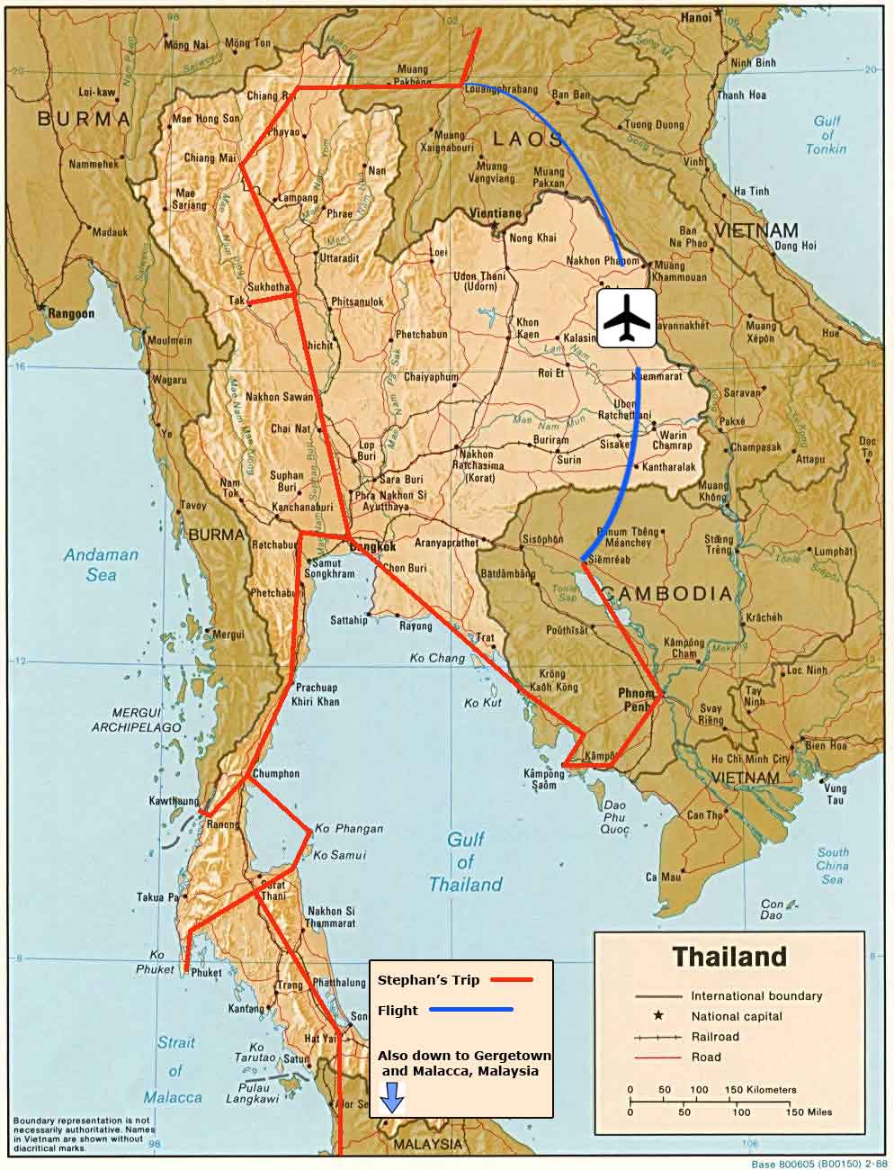 My Travel Route in Indochina